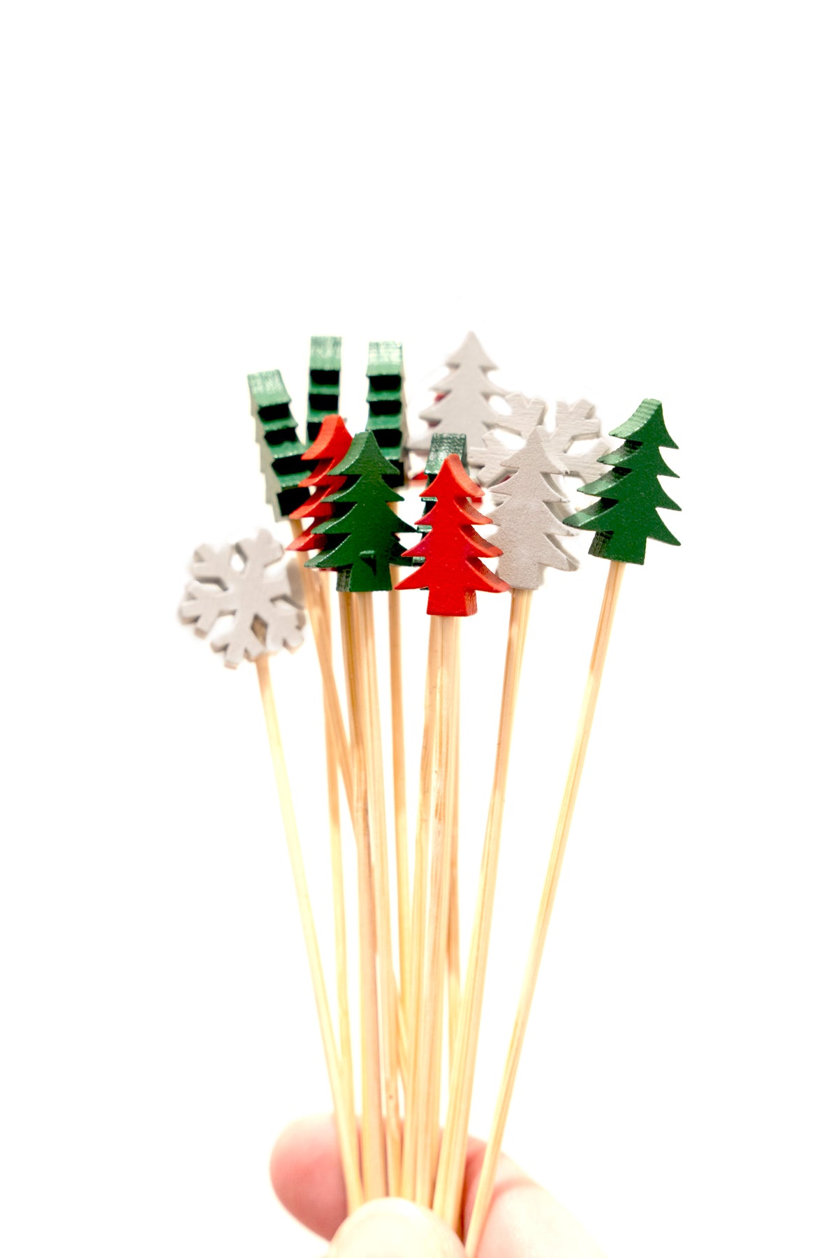 Christmas tree and snowflake picks